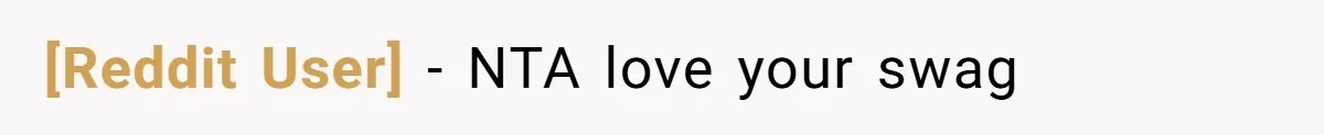 [Reddit User] − NTA love your swag