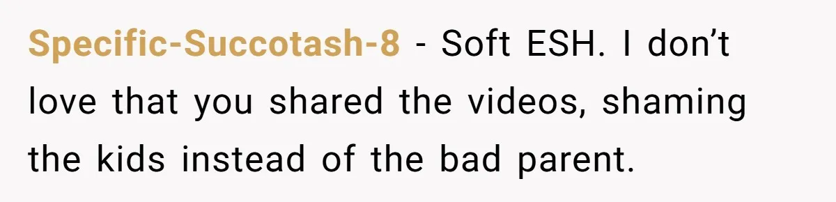 Aunt Can’t Believe Sister’s Parenting, Shows Family The Footage That Started The Feud Specific-Succotash-8 − Soft ESH. I don’t love that you shared the videos, shaming the kids instead of the bad parent.