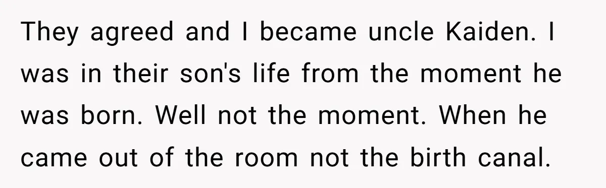 Dad Adopts Biological Son In Secret, Refuses To Tell Parents Until Inheritance Forces Truth They agreed and I became uncle Kaiden. I was in their son's life from the moment he was born. Well not the moment. When he came out of the room...