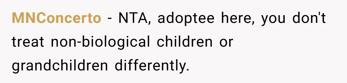 Dad Adopts Biological Son In Secret, Refuses To Tell Parents Until Inheritance Forces Truth MNConcerto − NTA, adoptee here, you don't treat non-biological children or grandchildren differently.