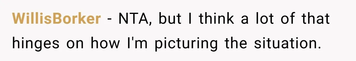 Husband Destroys His Wife’s First Meal Attempt, Now She’s Not Sure She’ll Ever Cook Again WillisBorker − NTA, but I think a lot of that hinges on how I'm picturing the situation.