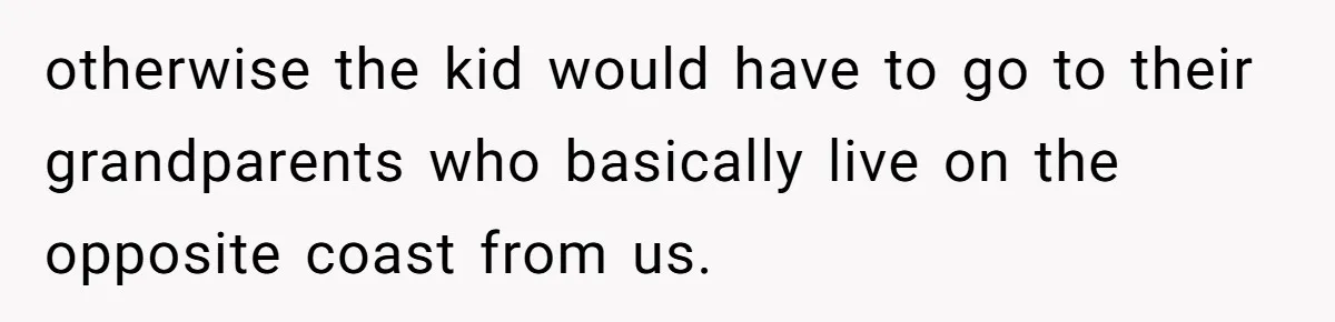 Wife Tells Husband She Won’t Accept His Affair Child In The House—If He Wants Custody, He Can Leave otherwise the kid would have to go to their grandparents who basically live on the opposite coast from us.