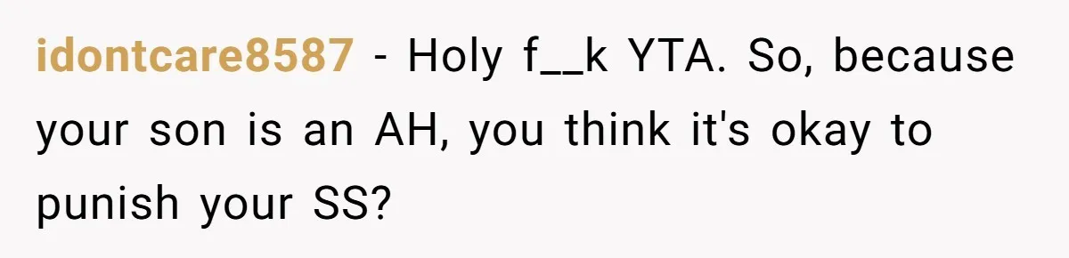 Mom Strips Thrilled Stepson Of Disney Trip After Biological Son Throws Tantrum Over Girlfriend’s Birthday idontcare8587 − Holy f__k YTA. So, because your son is an AH, you think it's okay to punish your SS?