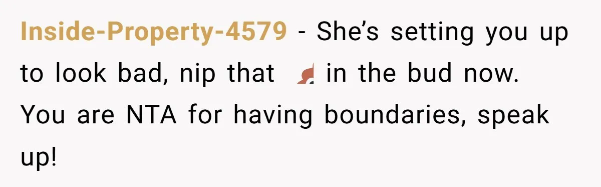 Mother-in-Law Plans a Fancy Birthday Dinner - Then Tries to Force the Couple to Pay for Eight People Inside-Property-4579 − She’s setting you up to look bad, nip that 💩 in the bud now. You are NTA for having boundaries, speak up!