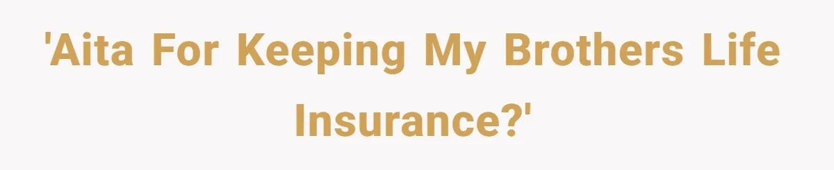 Brother Keeps Entire Life Insurance Windfall While Widow With Twins Faces Selling Family Home 'AITA for keeping my brothers life insurance?'