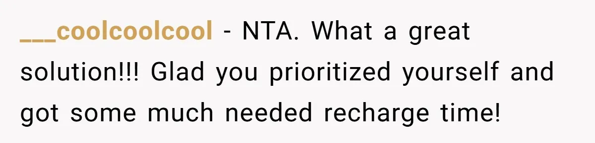 Mom Goes To Applebee’s Alone After Husband And Kids Refuse To Do Dishes ___coolcoolcool − NTA. What a great solution!!! Glad you prioritized yourself and got some much needed recharge time!