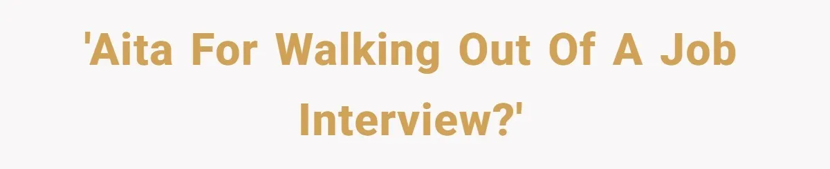 Candidate Walks Out of Job Interview After HR Mocks Him - Then Ruins It With One Comment 'AITA For walking out of a job interview?'