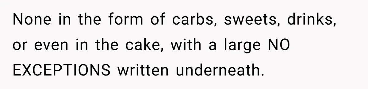 Woman Kicked Out of Wedding For Bringing Her Dobermann Service Dog, Should She Have Left Him Behind? None in the form of carbs, sweets, drinks, or even in the cake, with a large NO EXCEPTIONS written underneath.
