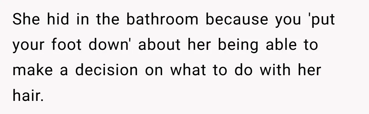 Mom Denies 10-Year-Old Daughter Bangs To Protect Her Hair, But She Secretly Cuts It Herself She hid in the bathroom because you 'put your foot down' about her being able to make a decision on what to do with her hair.