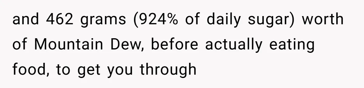 Woman Kicked Out of Wedding For Bringing Her Dobermann Service Dog, Should She Have Left Him Behind? and 462 grams (924% of daily sugar) worth of Mountain Dew, before actually eating food, to get you through