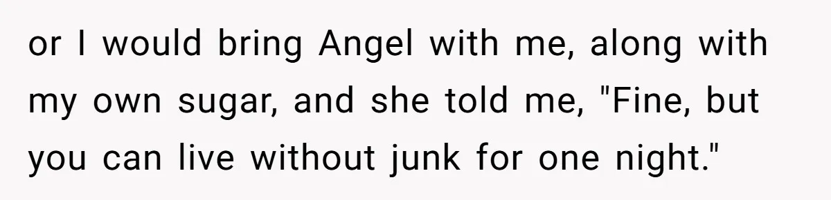 Woman Kicked Out of Wedding For Bringing Her Dobermann Service Dog, Should She Have Left Him Behind? or I would bring Angel with me, along with my own sugar, and she told me, "Fine, but you can live without junk for one night."