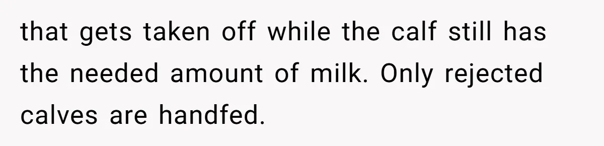 Vegetarian Woman Questions Vegan’s Makeup Choices, Accidentally Triggers Full-Blown Identity Meltdown Online that gets taken off while the calf still has the needed amount of milk. Only rejected calves are handfed.