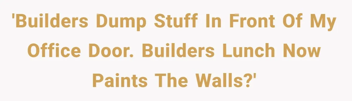 Office Worker Finally Snaps After Builders Turn His Entrance Into a Dumping Ground - One Bowl of Spaghetti Ends Their Nonsense 'Builders dump stuff in front of my office door. Builders lunch now paints the walls?'