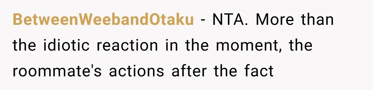 After Using Her Roommate’s Banana Cake To Clean Glass, She’s Left Wondering Why Her Roommate Is Furious BetweenWeebandOtaku − NTA. More than the idiotic reaction in the moment, the roommate's actions after the fact