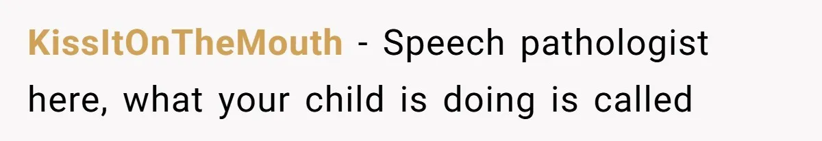 SIL Polices A Toddler’s Speech, So This Mom Shows Her What “Correct English” Really Looks Like KissItOnTheMouth − Speech pathologist here, what your child is doing is called