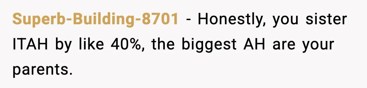 Mom Refuses To Let Sister See Her Son After Years Of Resentment Over Childhood Responsibilities Superb-Building-8701 − Honestly, you sister ITAH by like 40%, the biggest AH are your parents.