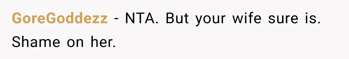 Dad Rewards Thoughtful Teen, Wife Accuses Him Of Favoritism GoreGoddezz − NTA. But your wife sure is. Shame on her.