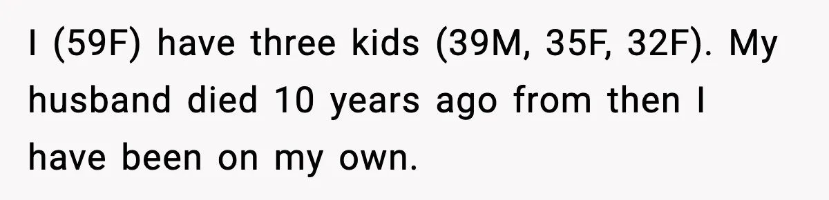 Grandma Spends Months Making A Handmade Cookbook, Mom Calls It ‘Cheap’ And ‘Narcissistic’ I (59F) have three kids (39M, 35F, 32F). My husband died 10 years ago from then I have been on my own.