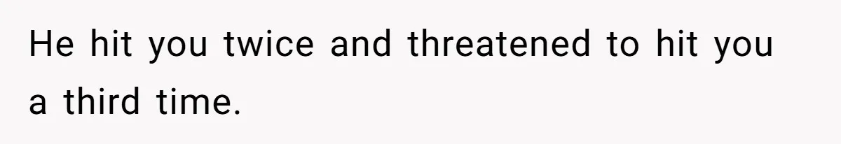 Wife Claims Husband’s “Warning Tap” Is Abuse, Husband Threatens Divorce Over The Accusation He hit you twice and threatened to hit you a third time.