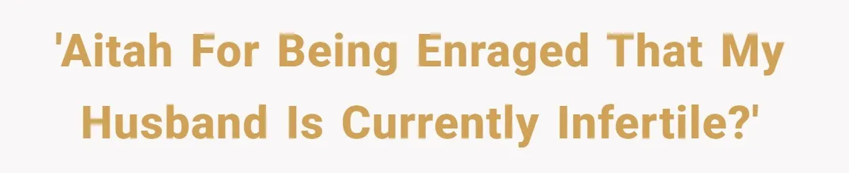 Newlywed Wife Stunned When She Learns Husband's Secret Killing Their Baby Dreams 'AITAH for being enraged that my husband is currently infertile?'