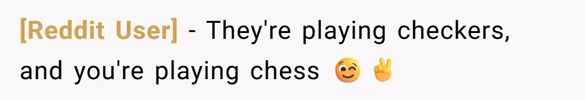 [Reddit User] − They're playing checkers, and you're playing chess 😉✌️