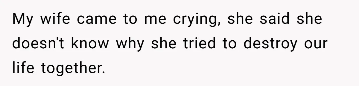 Devoted Stay-At-Home Dad Uncovers Wife’s Secret Date - 5000 Words Journal Of A Heartbroken Man My wife came to me crying, she said she doesn't know why she tried to destroy our life together.
