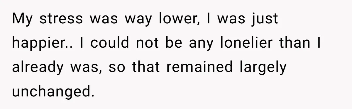 Devoted Stay-At-Home Dad Uncovers Wife’s Secret Date - 5000 Words Journal Of A Heartbroken Man My stress was way lower, I was just happier.. I could not be any lonelier than I already was, so that remained largely unchanged.