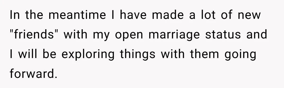 Devoted Stay-At-Home Dad Uncovers Wife’s Secret Date - 5000 Words Journal Of A Heartbroken Man In the meantime I have made a lot of new "friends" with my open marriage status and I will be exploring things with them going forward.