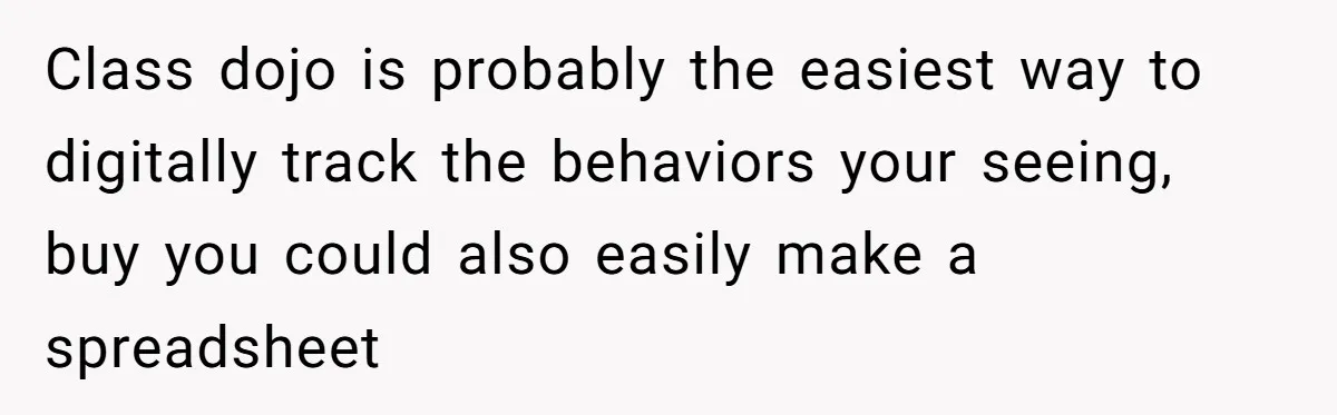 She Moved a Struggling Student to a Calmer Spot - Now His Mom Is Furious and Calling Her Ou Class dojo is probably the easiest way to digitally track the behaviors your seeing, buy you could also easily make a spreadsheet
