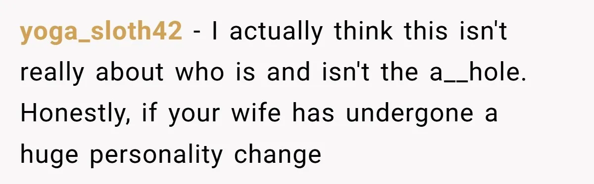 His Wife’s Pregnancy Moods Exploded - He Left After She Cursed Him Out. Now She Says He ‘Abandoned’ Her yoga_sloth42 − I actually think this isn't really about who is and isn't the a__hole. Honestly, if your wife has undergone a huge personality change