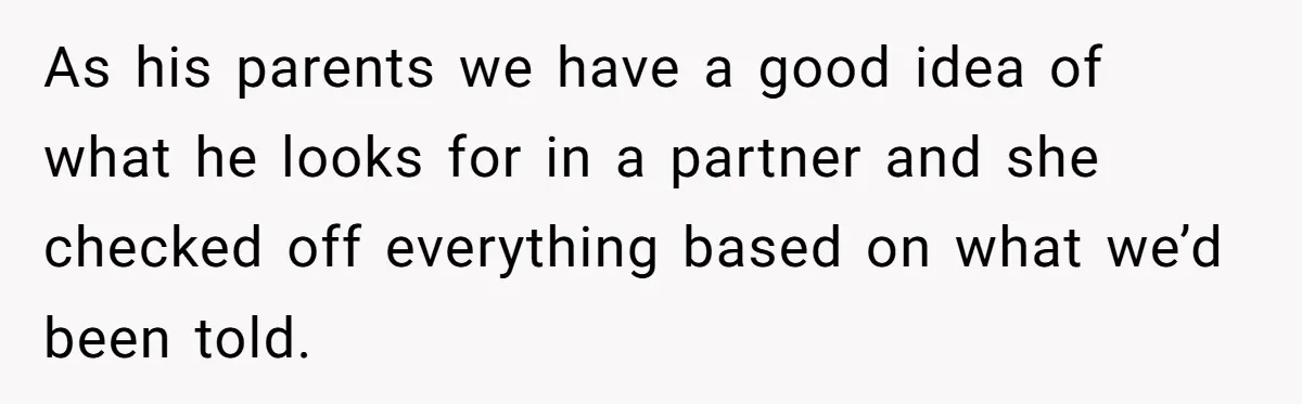 She Met Her Son’s Girlfriend for the First Time… and the Girlfriend Opened With a Shocking Joke. She Kicked Her Out As his parents we have a good idea of what he looks for in a partner and she checked off everything based on what we’d been told.