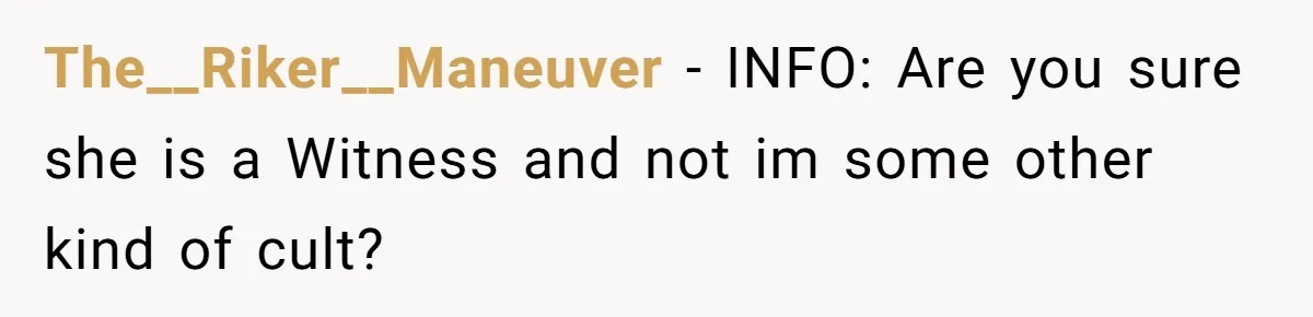 Woman Calls Out Sister-In-Law For Pretending Her Son’s ‘I Love You’ Party Isn’t A Birthday Celebration The__Riker__Maneuver − INFO: Are you sure she is a Witness and not im some other kind of cult?