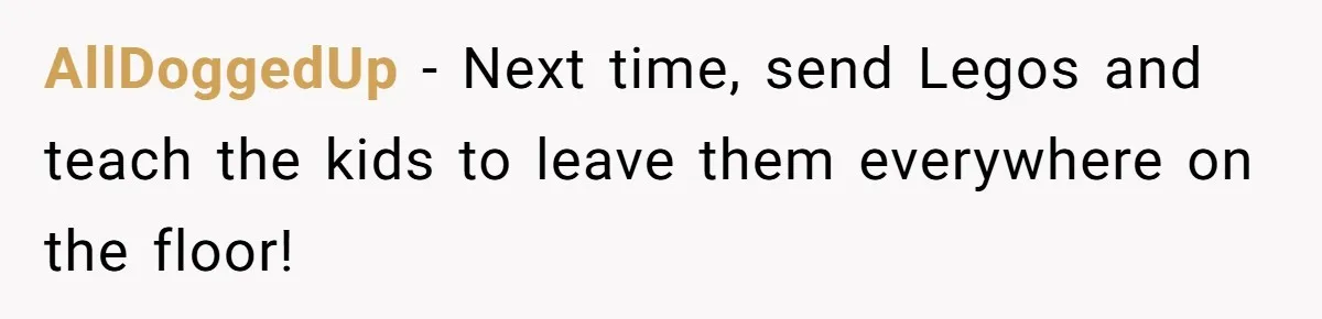 Sister Sends 1,000 Unremovable Stickers As A ‘Christmas Gift’ To Brother-In-Law, He’ll Never Forget It AllDoggedUp − Next time, send Legos and teach the kids to leave them everywhere on the floor!
