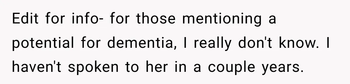 "Stay Away From My Fence!": Neighbor Dispute Escalates Over a Leaf Blower Edit for info- for those mentioning a potential for dementia, I really don't know. I haven't spoken to her in a couple years.