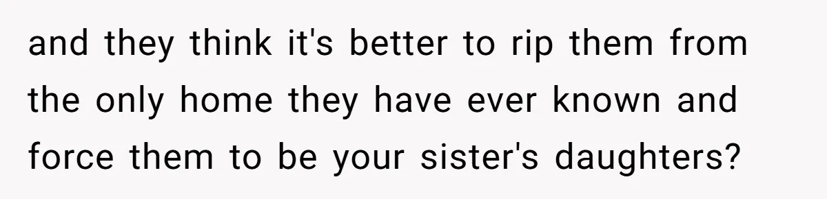 Woman Refuses Sister’s “Custody” Demand After Adopting The Kids She Abandoned Years Ago and they think it's better to rip them from the only home they have ever known and force them to be your sister's daughters?