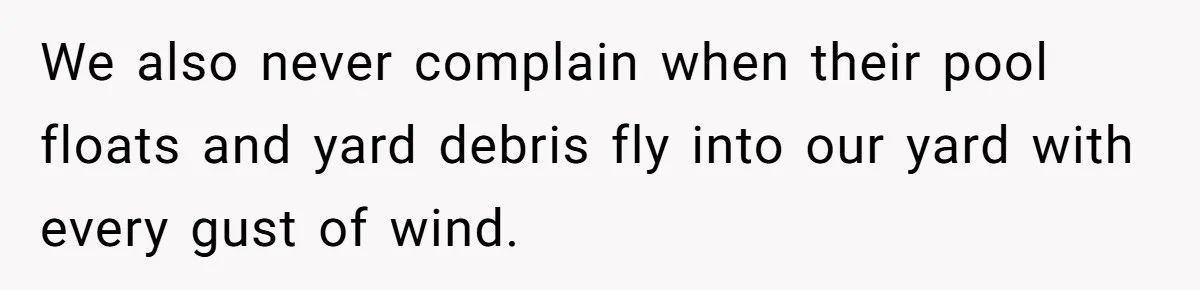 Parents Refused to Control Their Screaming Kids for Years - Until the Neighborhood Fought Back With Music We also never complain when their pool floats and yard debris fly into our yard with every gust of wind.