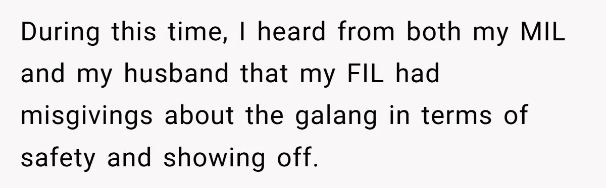 Grandfather Calls His Granddaughter’s Cultural Jewelry “Disgraceful” - Then Threatens to Cut Off the Family When Mom Refuses to Obey During this time, I heard from both my MIL and my husband that my FIL had misgivings about the galang in terms of safety and showing off.