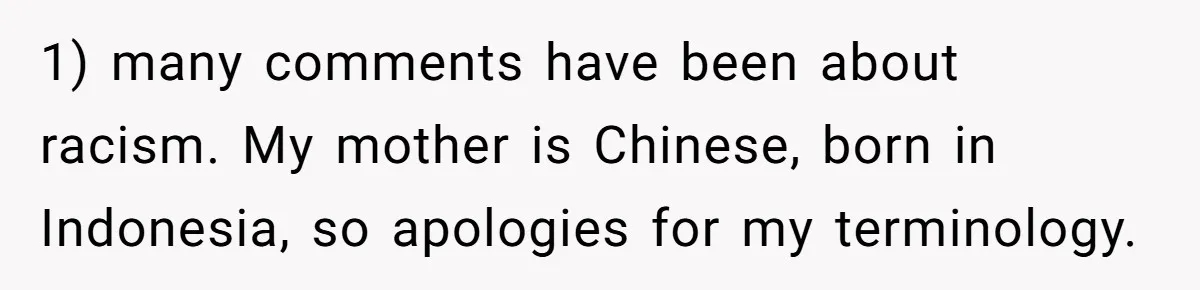 Grandfather Calls His Granddaughter’s Cultural Jewelry “Disgraceful” - Then Threatens to Cut Off the Family When Mom Refuses to Obey 1) many comments have been about racism. My mother is Chinese, born in Indonesia, so apologies for my terminology.