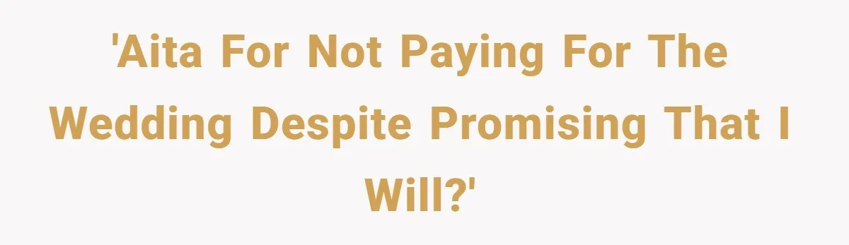 Man Agreed To Pay For The Wedding Until The Bride Made One Ugly Comment 'AITA for not paying for the wedding despite promising that I will?'