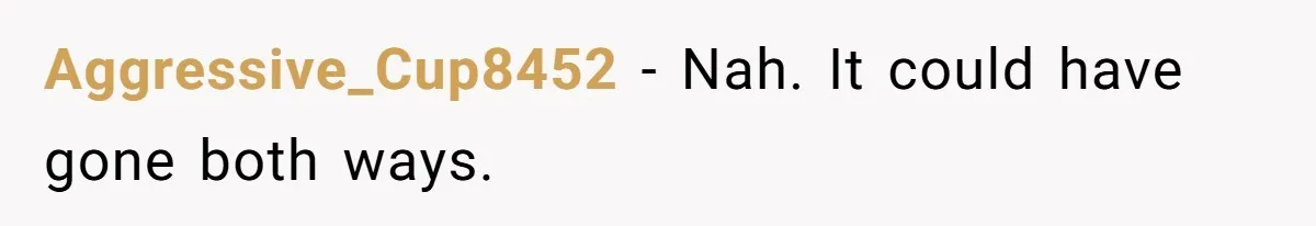 Wife Calls Husband ‘Unreliable’ After He Misses High-Risk Pregnancy Appointment For Sister’s Minor Injury Aggressive_Cup8452 − Nah. It could have gone both ways.