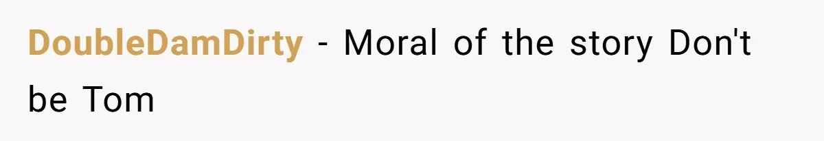 DoubleDamDirty − Moral of the story Don't be Tom
