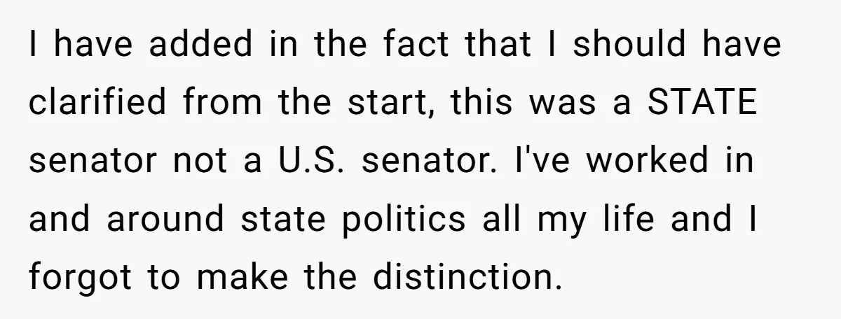 Lobbyist Steals a Staffer’s Pen, Loses a $250,000 Grant and a Senate Meeting in Under Five Minutes I have added in the fact that I should have clarified from the start, this was a STATE senator not a U.S. senator. I've worked in and around state politics...