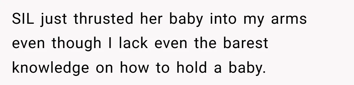 Aspiring Author Accuses SIL Of Plagiarism, Parents Threaten To Disown Her Instead SIL just thrusted her baby into my arms even though I lack even the barest knowledge on how to hold a baby.