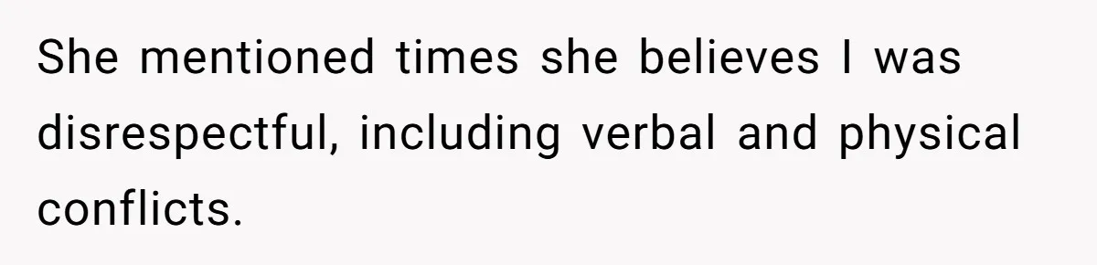 She Refused to Financially Support the Parents Who Never Raised Her She mentioned times she believes I was disrespectful, including verbal and physical conflicts.
