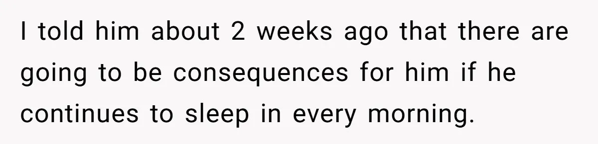 Son’s Year-Long Minecraft Project Deleted Over Wake-Up Issues - Was It Too Far? I told him about 2 weeks ago that there are going to be consequences for him if he continues to sleep in every morning.