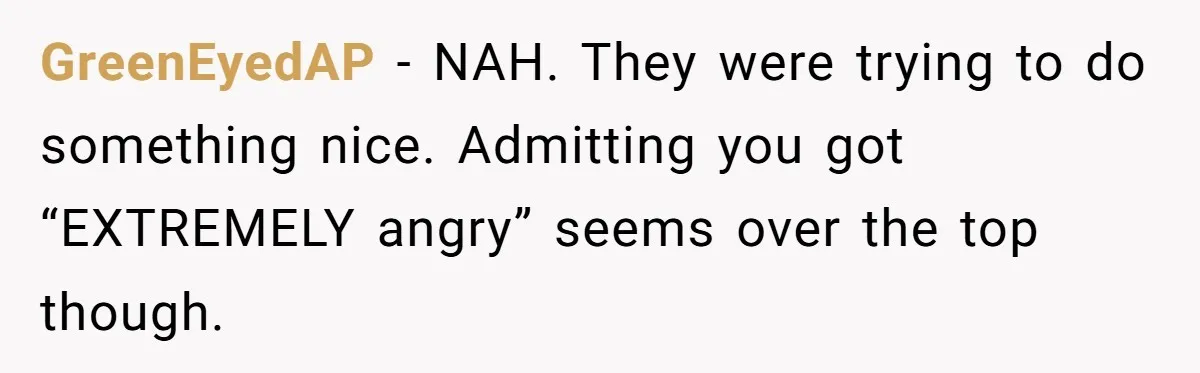 Asked to Sleep In on His Birthday - Gets Woken Up at 8 A.M. by a ‘Surprise’ and Loses It GreenEyedAP − NAH. They were trying to do something nice. Admitting you got “EXTREMELY angry” seems over the top though.