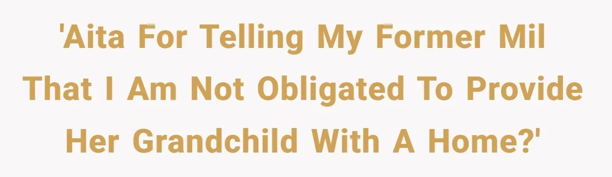 Ex-MIL Demands She Take In Her Ex’s Unwanted Child - She Fires Back 'AITA for telling my former MIL that I am not obligated to provide her grandchild with a home?'