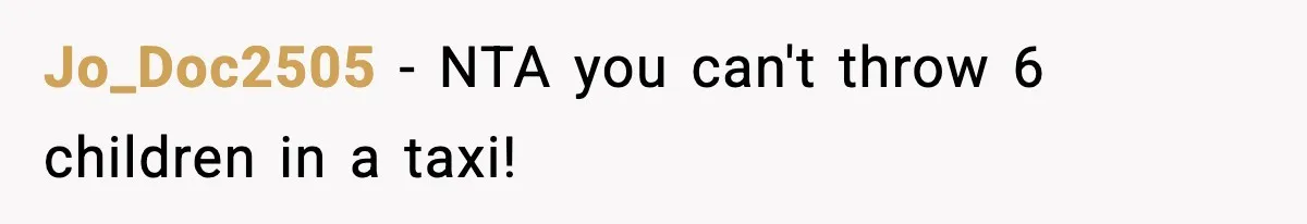 Neighbor Dumps Six Kids On Doorstep, Woman Calls Child Services, Husband Calls Her A Cow Jo_Doc2505 − NTA you can't throw 6 children in a taxi!
