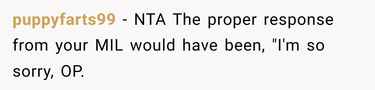 Pregnant Woman Calls Out MIL For Ignoring Boundaries, Everyone At Baby Shower Watches puppyfarts99 − NTA The proper response from your MIL would have been, "I'm so sorry, OP.