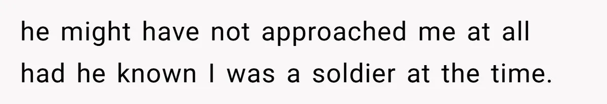 Pregnant Woman Calls Out MIL For Ignoring Boundaries, Everyone At Baby Shower Watches he might have not approached me at all had he known I was a soldier at the time.